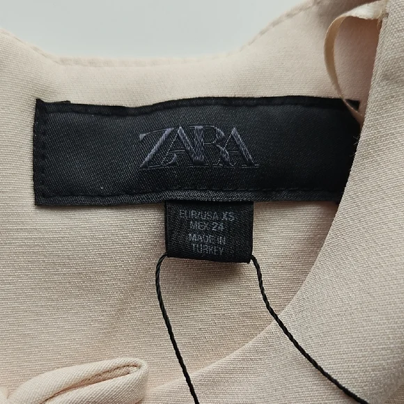 NWT Zara Elegant Cream Sleeveless Dress - Picture 7 of 8